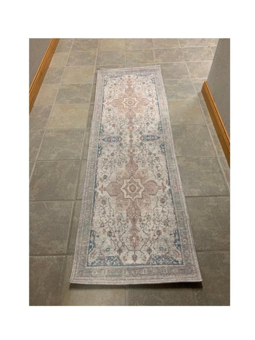 Nourison Farmhouse Washable 2' x 6' Accent Rug Runner Beige Tan Cream